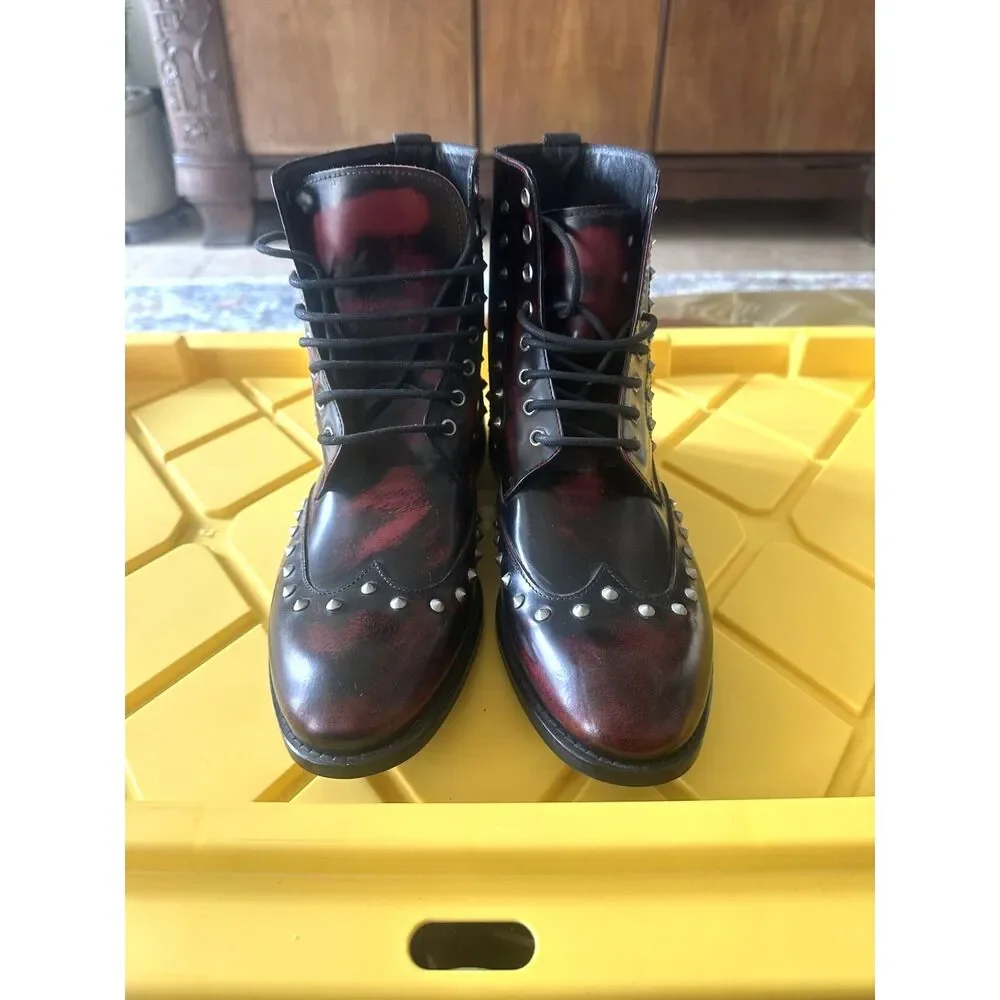 Kurt Geiger London Drayton Studded Leather Wingtip Brogue Boots Men's Size 10